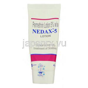 ネダックス-5 Nedax-5, ペルメトリン（パーメトリン） 5% x 40gm ローション (GSK) チューブ