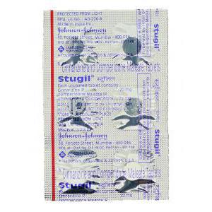 ストジル Stugil, シンナリジン・ドンペリドン配合 20mg/15mg 錠 (Janssen-Cilag) 包装