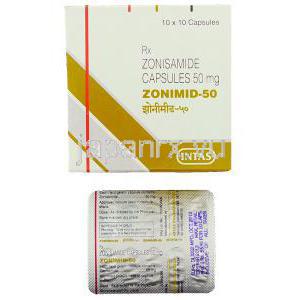 ゾニサミド（エクセグラン ジェネリック）, ゾニミド  Zonimid カプセル 50mg (Indas)