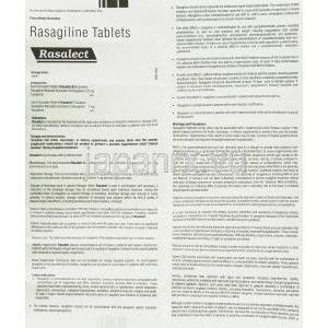 ラサレクト, アジレクト ジェネリックラサギリン  0.5mg 錠 (Sun Pharma) 情報シート1