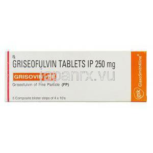 グリソビンFP Grisovin-FP, グリセオフルビン 250mg 錠 (GSK) 箱