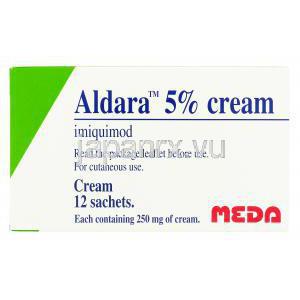 アルダラ Aldara, ベセルナ ジェネリック, イミキモド 5% クリーム (Meda) 箱