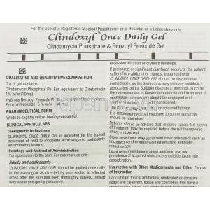クリンドキシル Clindoxyl,  1日1回塗布　ジェル (Stiefel) 情報シート1