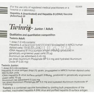 ツインリックス Twinrix 大人用 A・B型肝炎ワクチン注射 (GSK) 情報シート1