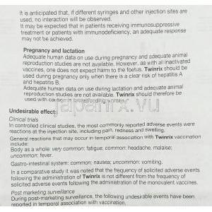 ツインリックス Twinrix 大人用 A・B型肝炎ワクチン注射 (GSK) 情報シート6