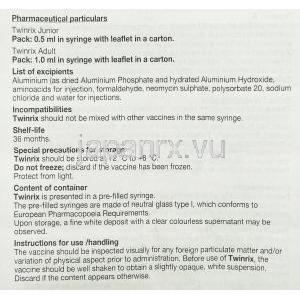 ツインリックス Twinrix 大人用 A・B型肝炎ワクチン注射 (GSK) 情報シート9