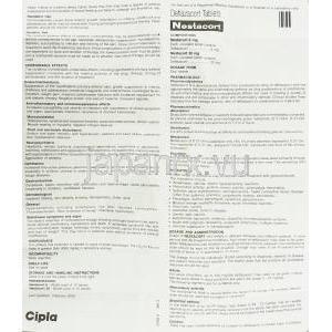 ネスタコート Nestacort, カルコート ジェネリック, デフラザコート 6mg 錠 (Cipla) 情報シート1