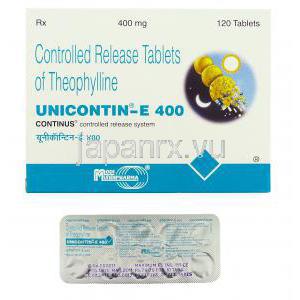ユニコンチンE Unicontin-E, ユニフィル ジェネリック, テオフィリン 400mg (Modi)
