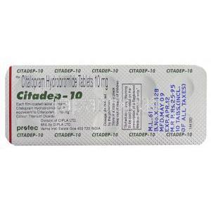 シタロプラム （セレクサジェネリック）, シタデップ Citadep 10mg 錠 (Protec)