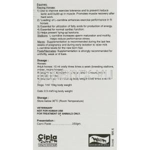 カルニ ペースト Carni Paste, L-カルニチン・D-パンテノール配合  250mg (Cipla) 情報シート2