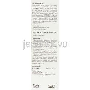 オティクリア Oticlear ラクト乳酸菌・サリチル酸 配合 125ml (Cipla) 情報シート2
