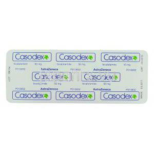 カソデックス Casodex, ビカルタミド 50mg 錠 （アストラゼネカ社） 包装裏面