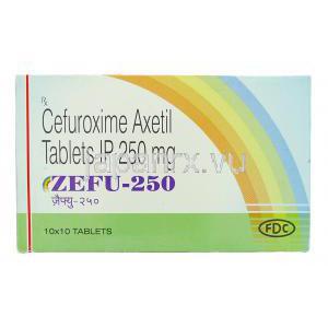 ゼフ Zefu, （オラセフジェネリック） セフロキシムアキセチル 250mg 錠 (FDC) 箱