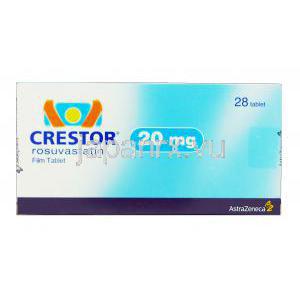 クレストール Crestor, ロスバスタチン 20mg （アストラゼネカ社） 箱