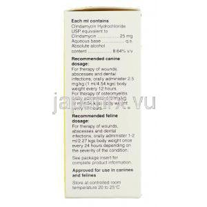 クリンダマイシン塩酸塩（クリンベット / アンチローブ ジェネリック）25mg 20ml  経口投与液