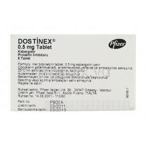 ドスティネックス Dostinex （カバサール ジェネリック）  カベルゴリン 0.5mg 錠 （ファイザー社