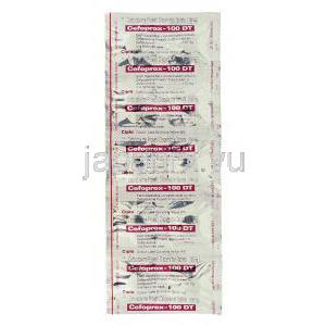 セポフロックスDT Cepoflox-DT, セフポドキシムプロキセチル, 100mg 錠  (Cipla) 包装