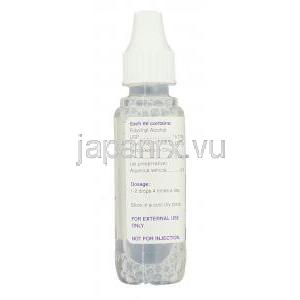 デュドロップ　Dudrop, ポリビニルアルコール / ポビドン, 1.4 %/ 0.6% 10ML 点眼薬 (Cipla) ボトル側面
