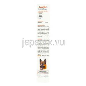 サイパーフラックス Cyperflux , パーメトリン配合 シャンプー (Health kare Pharma) 箱側面