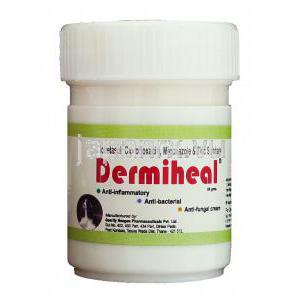 ダーミヒール Dermiheal,硝酸ミコナゾール 2%, 塩酸シプロフロキサシン 0.1 %, プロピオン酸クロベ