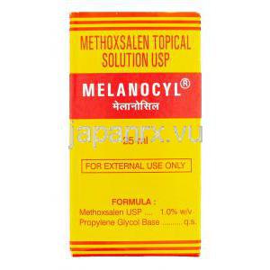メランコシル Melanocyl, オクソラレンジェネリック, メトキサレン 1% 25ml 外用ローション (Franco Indian) 箱