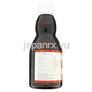 リブ-ビトール Liv-Vitol 内服液 (Health Kare Pharma) ボトル記載・成分