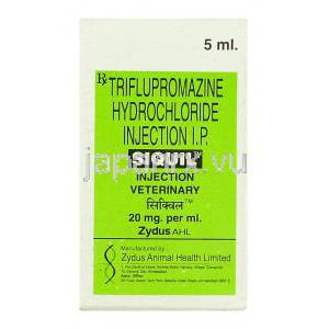 シキュイル・ペット Siquil (Pet), ベスプリン ジェネリック, トリフルプロマジン 20mg 注射 (Zydus Animal) 箱