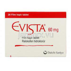 エビスタ Evista, ラロキシフェン 60mg 錠 (Eli Lilly) 箱
