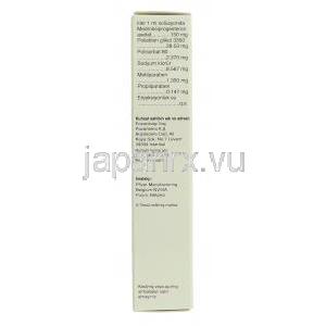 デポプロベラ Depo-Provera, メドロキシプロゲステロン 150mg 注射 (ファイザー社) 箱側面