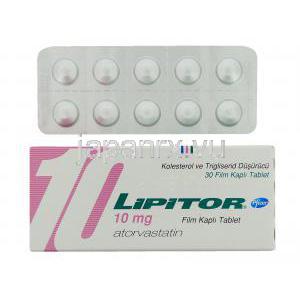 リピトール Lipitor, アトルバスタチンカルシウム 10mg 錠 （ファイザー社）