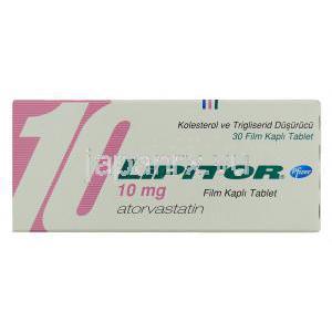 リピトール Lipitor, アトルバスタチンカルシウム 10mg 錠 （ファイザー社） 箱