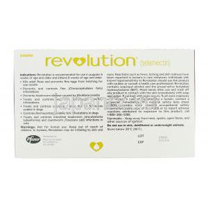 レボリューション 　子犬＆子猫用　スポットオン  0.25 ml x 3本 (15mg) (Pfizer) 箱裏面