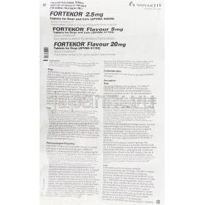 フォルテコール Fortekor, ベナゼプリル 2.5mg 錠 犬・猫用 （ノバルティス社） 情報シート