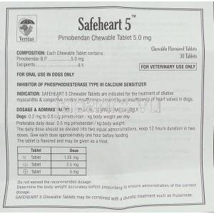 セーフハート5,  ピモベンダン5mg チュアブル錠 (Veritas) 情報シート1