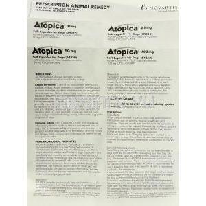 アトピカ Atopica 25 mg (Novartis) 情報シート1