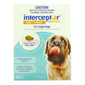 インターセプター スペクトラム 味付き　チュアブル錠 23mg 228mg (大型犬 22-45kg) (Novartis) 箱