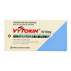 バイトリン, シンバスタチン, エゼチミベ 10mg/ 10mg 錠 (MSD) 箱