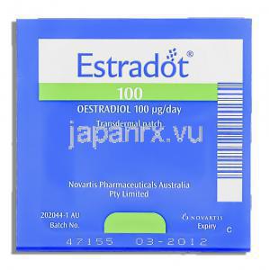 エストラドット Estradot 100mcg 経皮吸収 (Novartis) 箱裏面