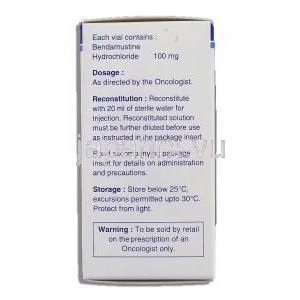 ベンディット Bendit （トレアキシンジェネリック）,  ベンダムスチン 100mg 注射 (Natco) 箱