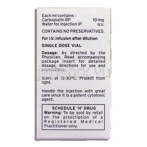 ケモカーブ Kemocarb, パラプラチン , カルボプラチン 注射 (Fresenius) 成分