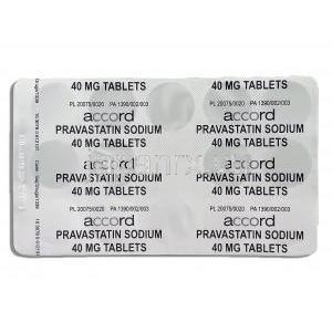 プラバスタチン, メバロチンジェネリック 40mg 錠 (MHRA UK) 包装情報