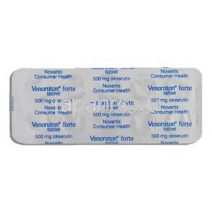 ベノルトン フォルテ, トロキセルチン 500mg  (Novartis) 包装裏面