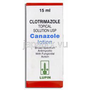 カナゾール Canazole, マイセレクス ジェネリック, クロトリマゾール 1% x 15ml ローション (Lupin) 箱
