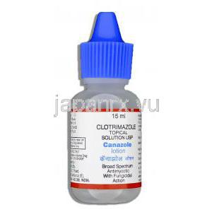 カナゾール Canazole, マイセレクス ジェネリック, クロトリマゾール 1% x 15ml ローション (Lupin) ボトル