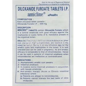 アミクリン Amicline （フラミド ジェネリック） ジロキサニド 500mg 錠 (Franco) 情報シート1