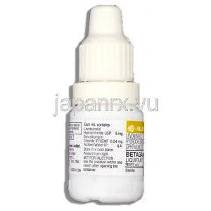 ベータガン Betagan ,  0.5% 5ml レボブノロール塩酸塩（ミロルジェネリック） 点眼薬 (Allergan) 成分