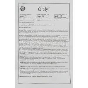 カプロフェン, カロディル Carodyl, 75mg チュアブル錠 (Sava Medicare) 情報シート1