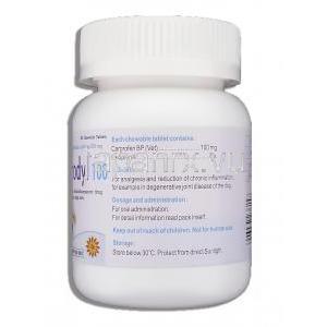 カプロフェン, カロディル Carodyl, 100mg チュワブル錠 (Sava Medicare) ボトル・成分