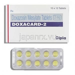 ドクサカード Doxacard, カルデナリンジェネリック, ドキサゾシン  2mg 錠 (Cipla)