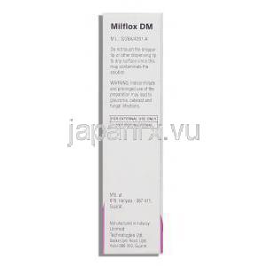 ミルフロックスDM Milflox DM,モキシフロキサシン・デキサメタゾン,  0.5% 点眼薬 (Sun Pharma) 情報